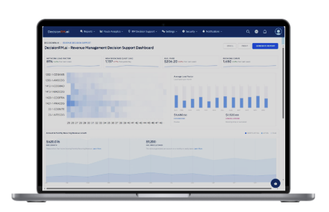 DecisionRM Essentials dashboard for growing airlines moving beyond spreadsheet-based revenue management